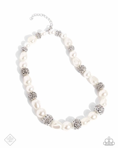 Paparazzi Posh Pattern - White Necklace