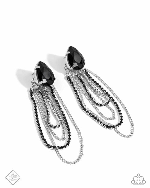 Paparazzi Vicious Venture - Black Earrings