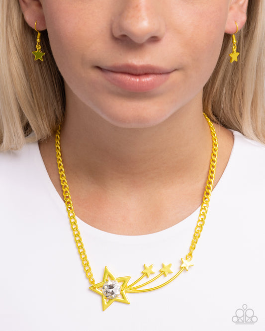 Paparazzi Meteor Moment - Yellow Necklace