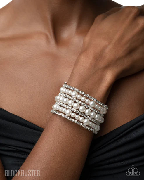 Paparazzi Finalized Flair - White Bracelet