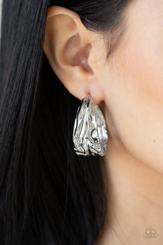 Paparazzi Badlands and Bellbottoms - Silver Earrings