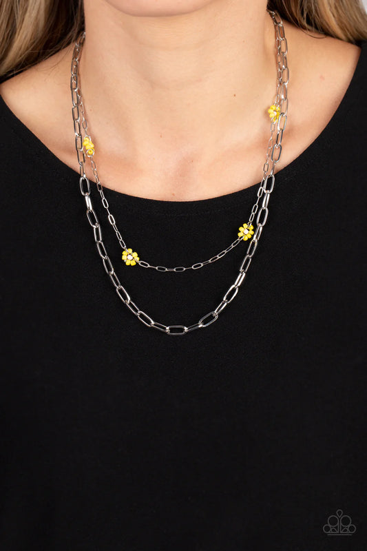 Paparazzi Bold Buds - Yellow Necklace