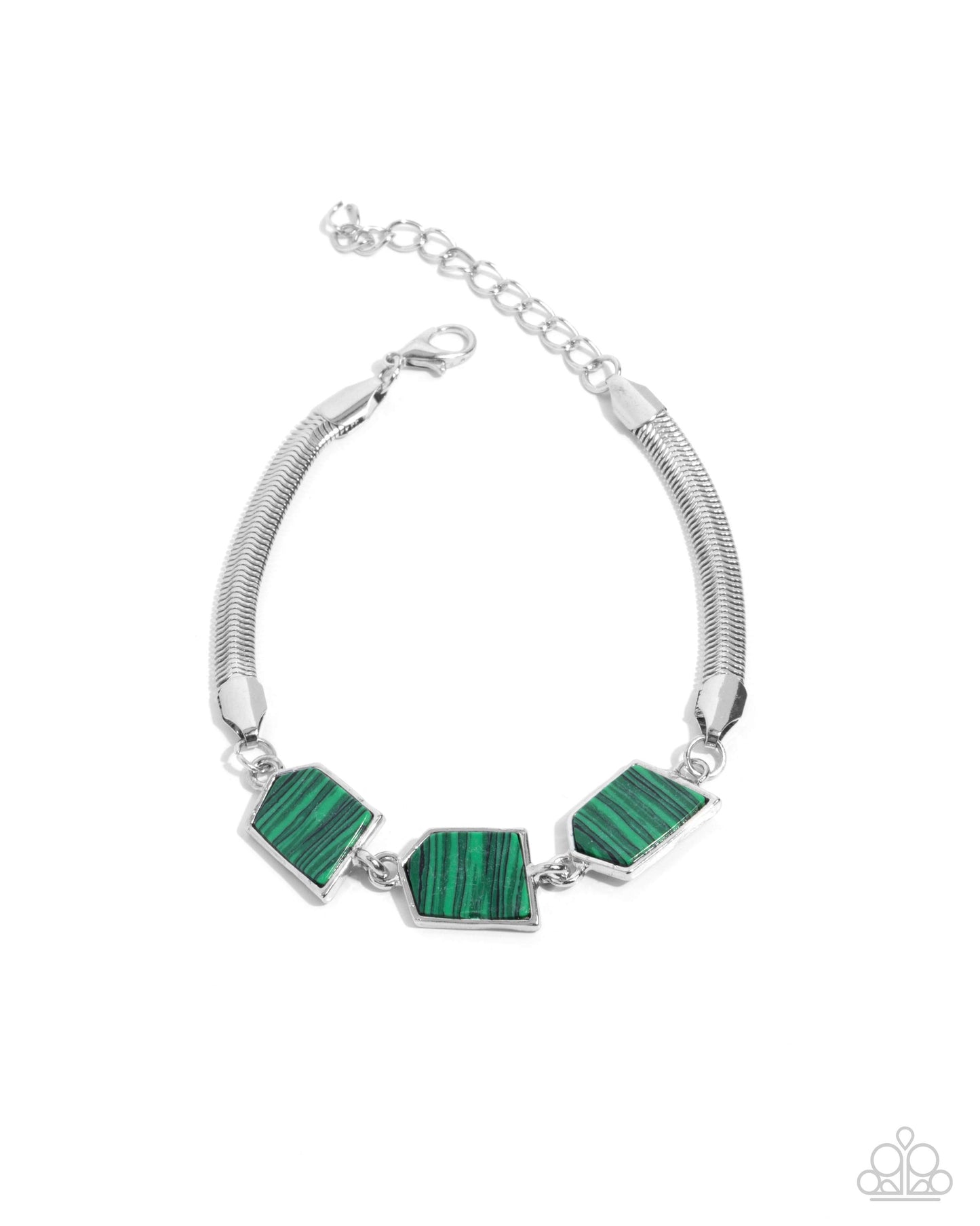 Paparazzi Lined Leisure - Green Bracelet