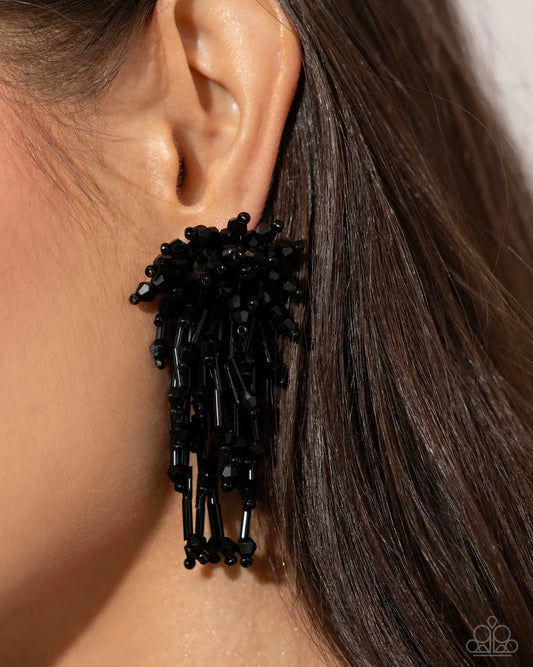 Paparazzi Congratulatory Charm - Black Earrings
