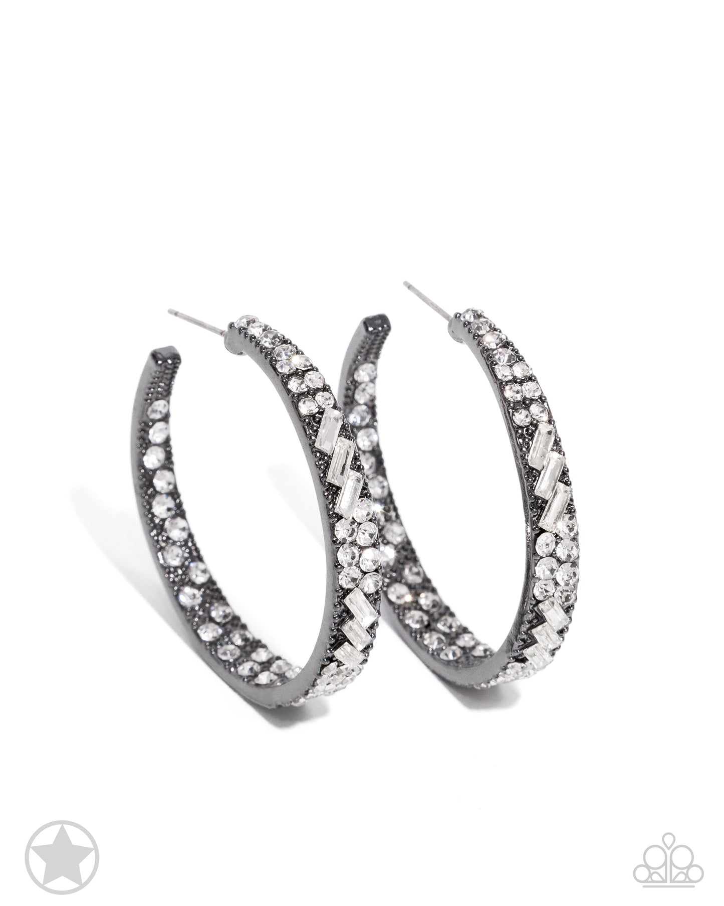 Paparazzi GLITZY By Association - Gunmetal Earrings