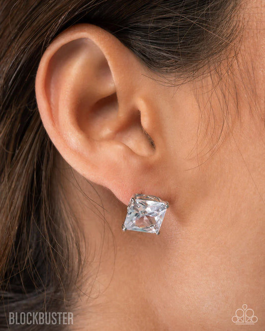 Paparazzi GLOW Time - White Earrings