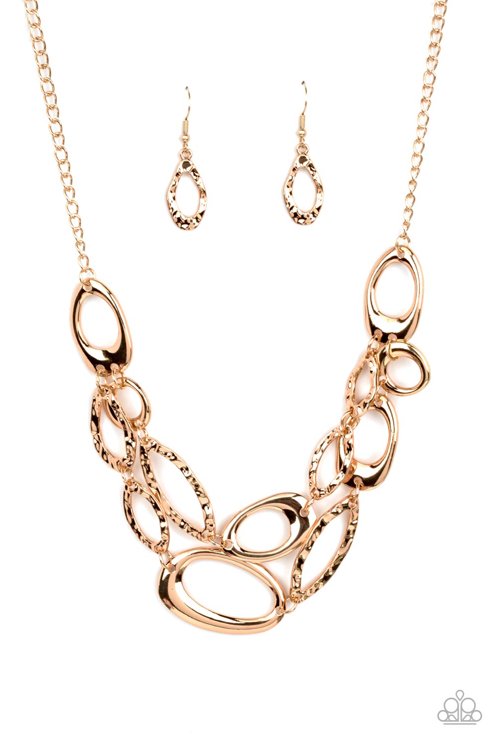 Paparazzi Game OVAL - Gold Necklace