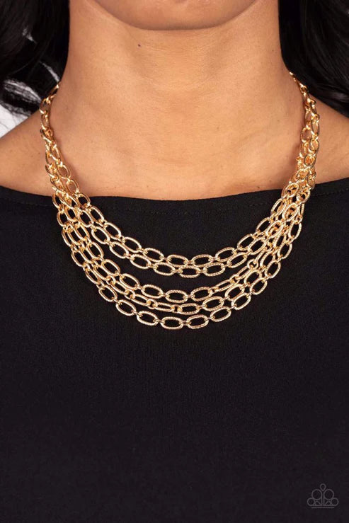 House of CHAIN - Gold Paparazzi Necklace