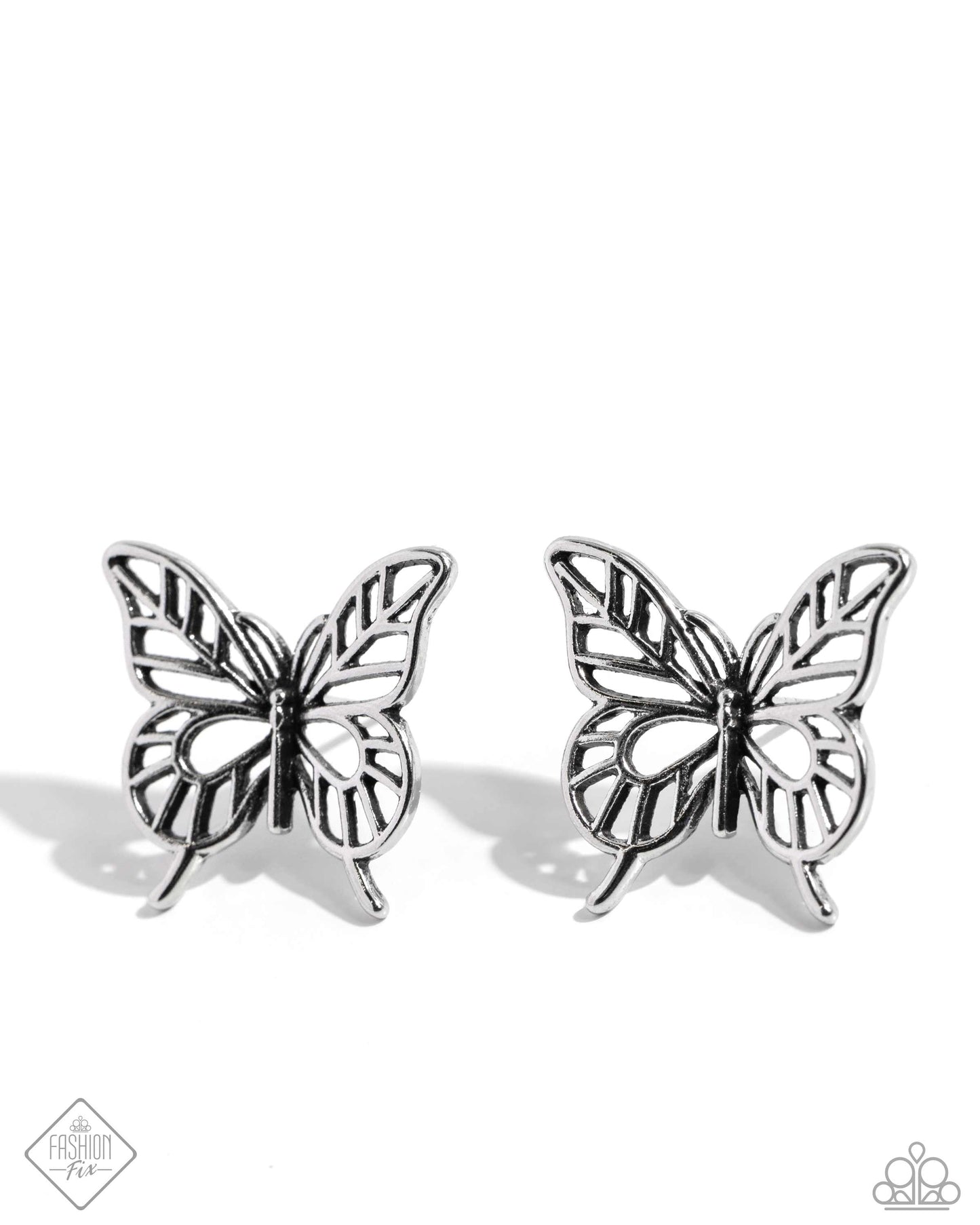 Paparazzi High and FLIGHTY - Silver Earrings