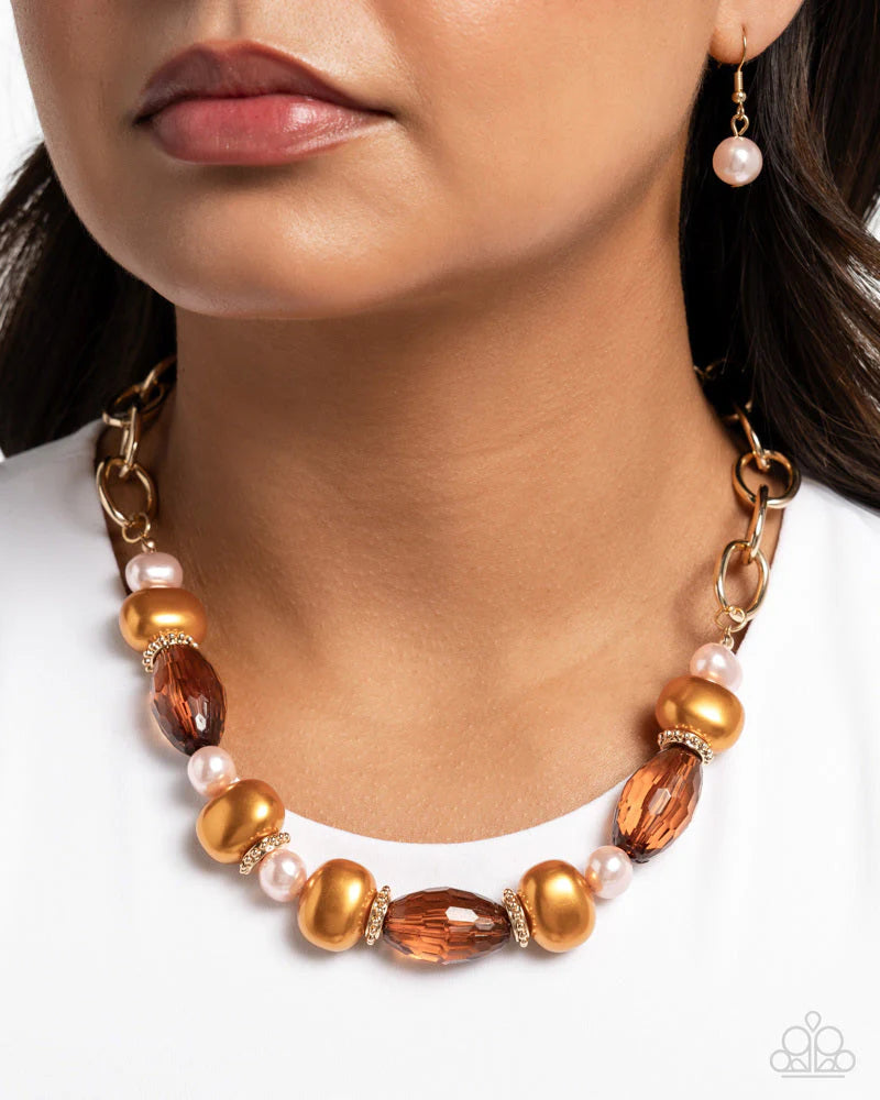 Paparazzi Pearly Patron & Pearly Passenger - Brown - 2 Piece Set
