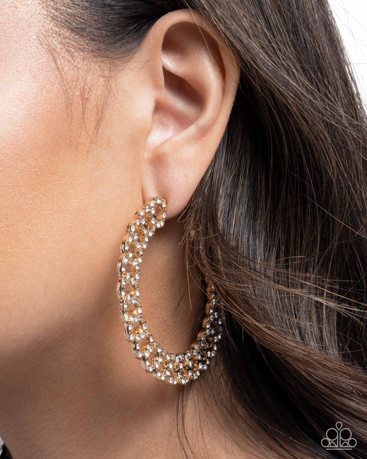 Paparazzi Interlocked Icing - Gold Earrings