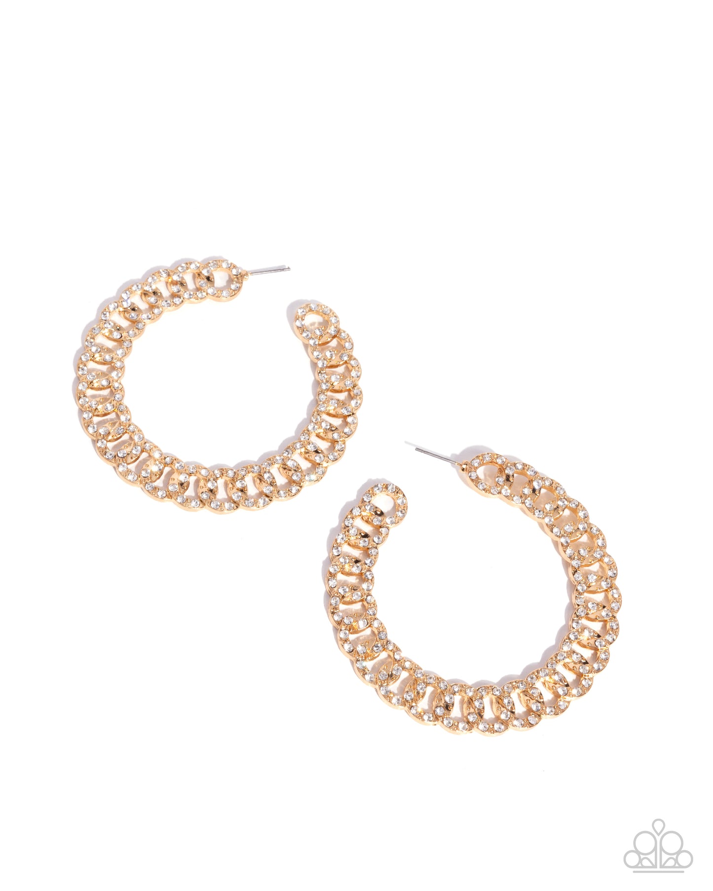 Paparazzi Interlocked Icing - Gold Earrings