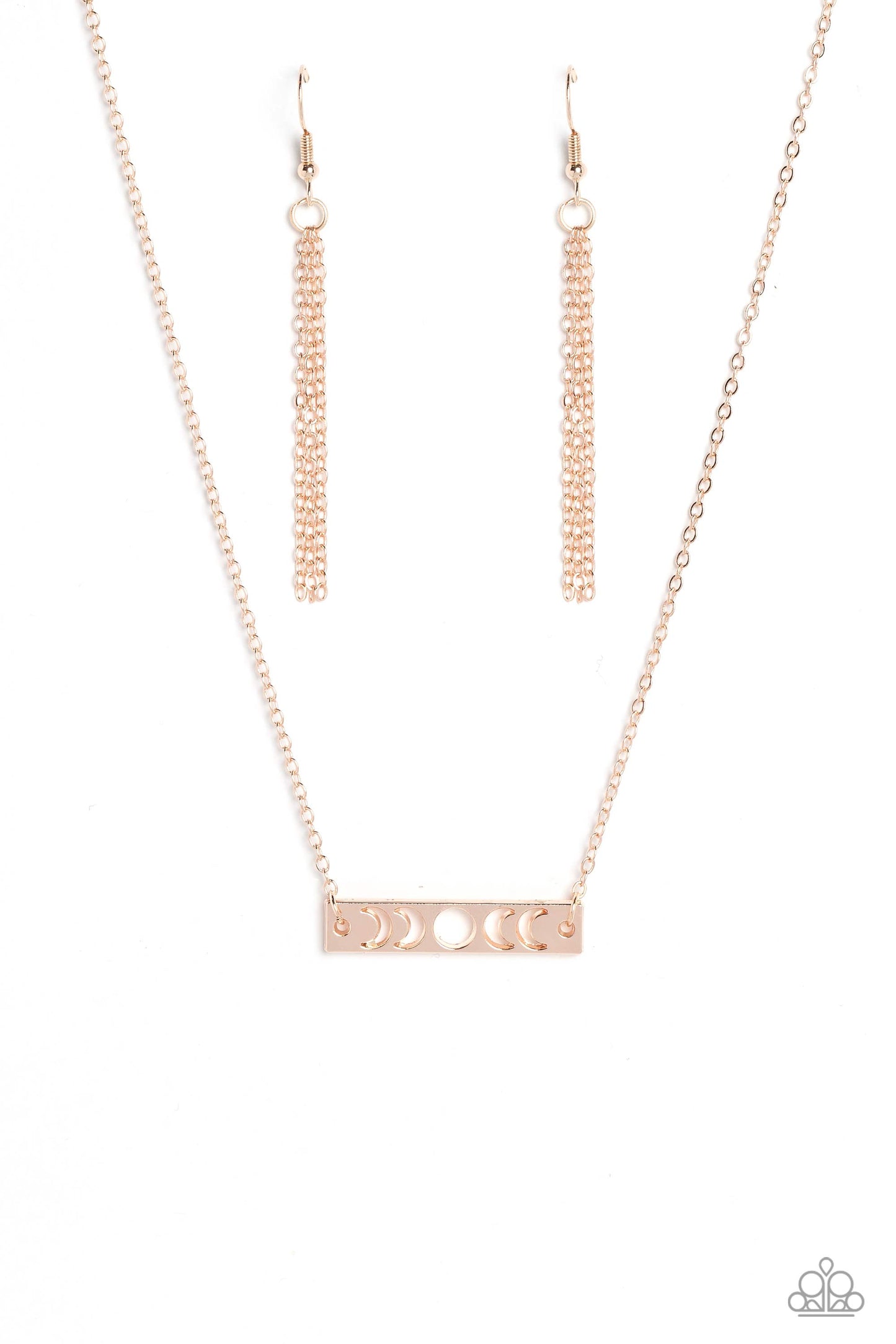 Paparazzi LUNAR or Later - Rose Gold Necklace