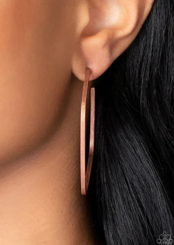 Paparazzi Major Flex - Copper Earrings