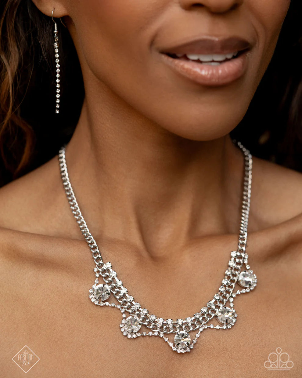 Paparazzi Never Enough Elegance - White Necklace