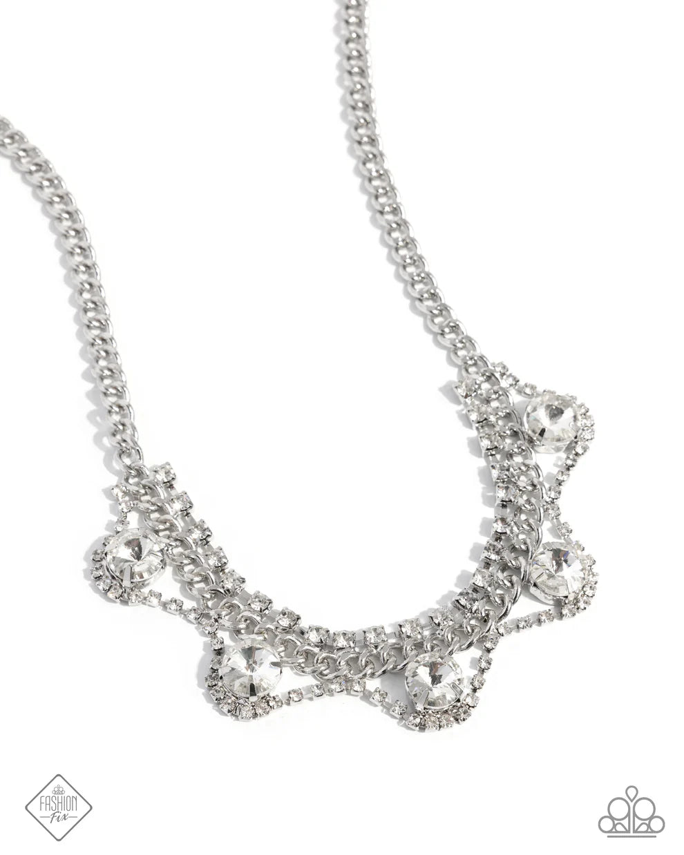 Paparazzi Never Enough Elegance - White Necklace