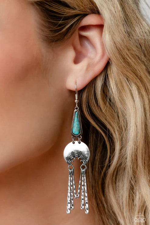 Paparazzi - Highland Haute - Blue Earrings