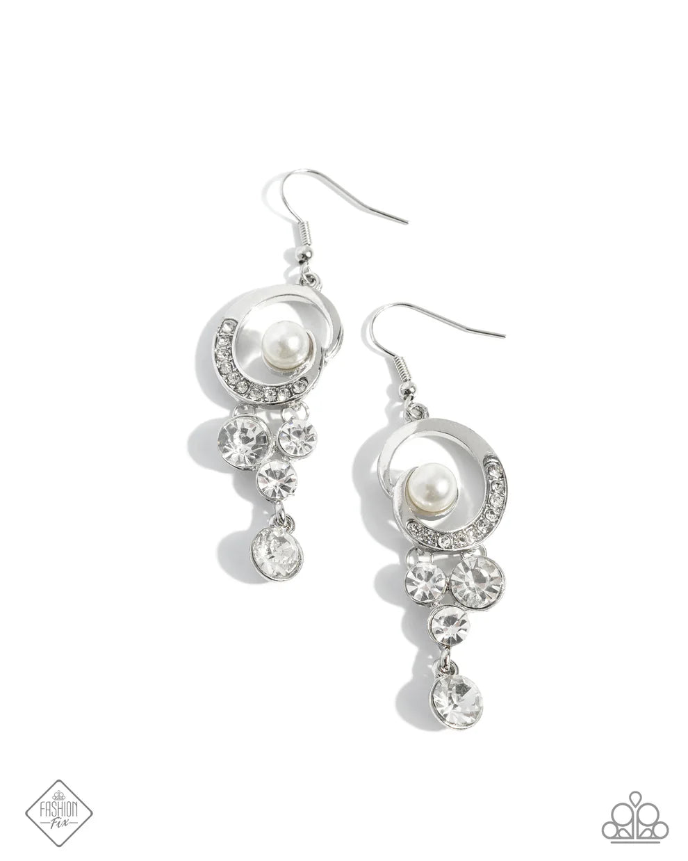 Paparazzi Perfect Paradigm - White Earrings