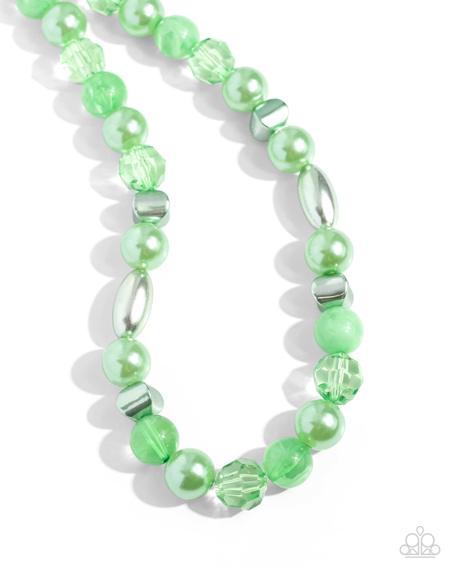 Paparazzi Plentiful Pearls - Green Necklace