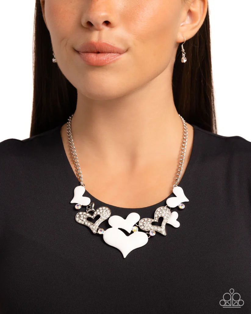 Paparazzi Room In My Heart For More - White Necklace