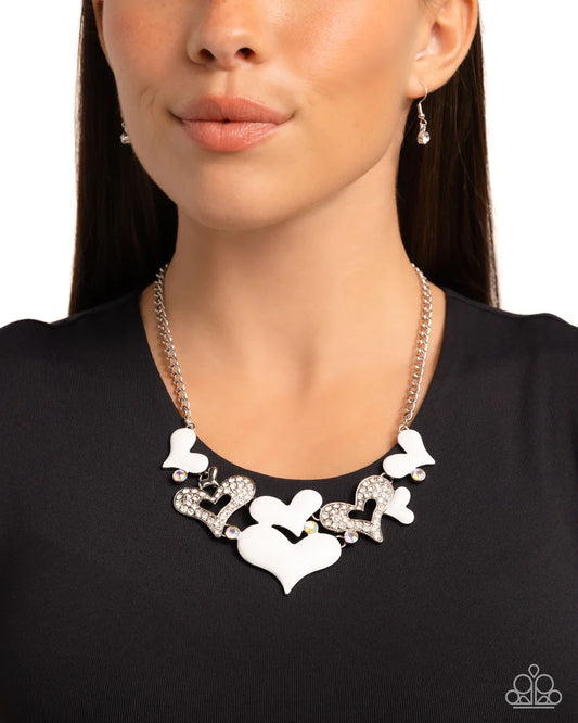 Paparazzi Room In My Heart For More - White Necklace