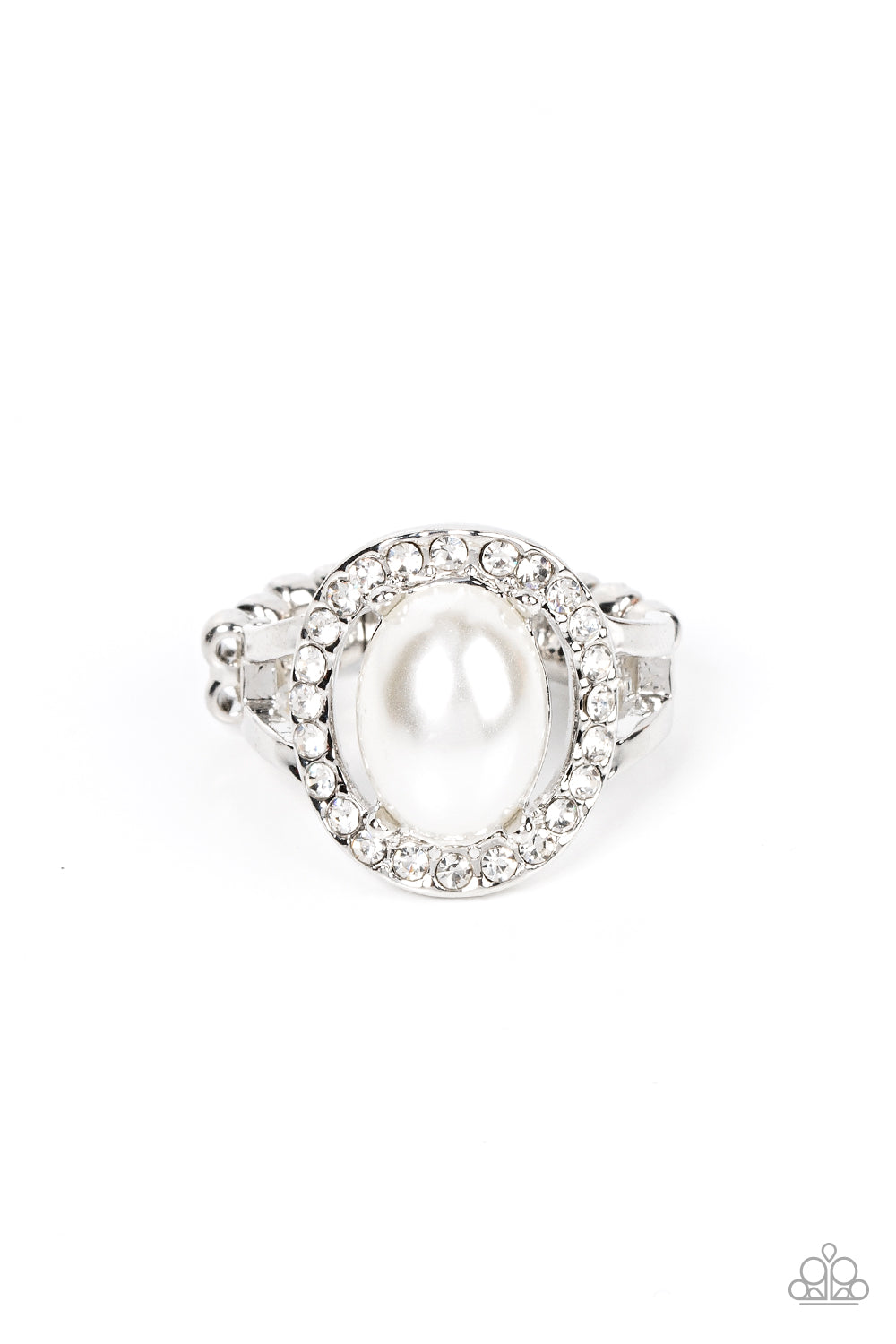 Seize the Shimmer - White Paparazzi Ring