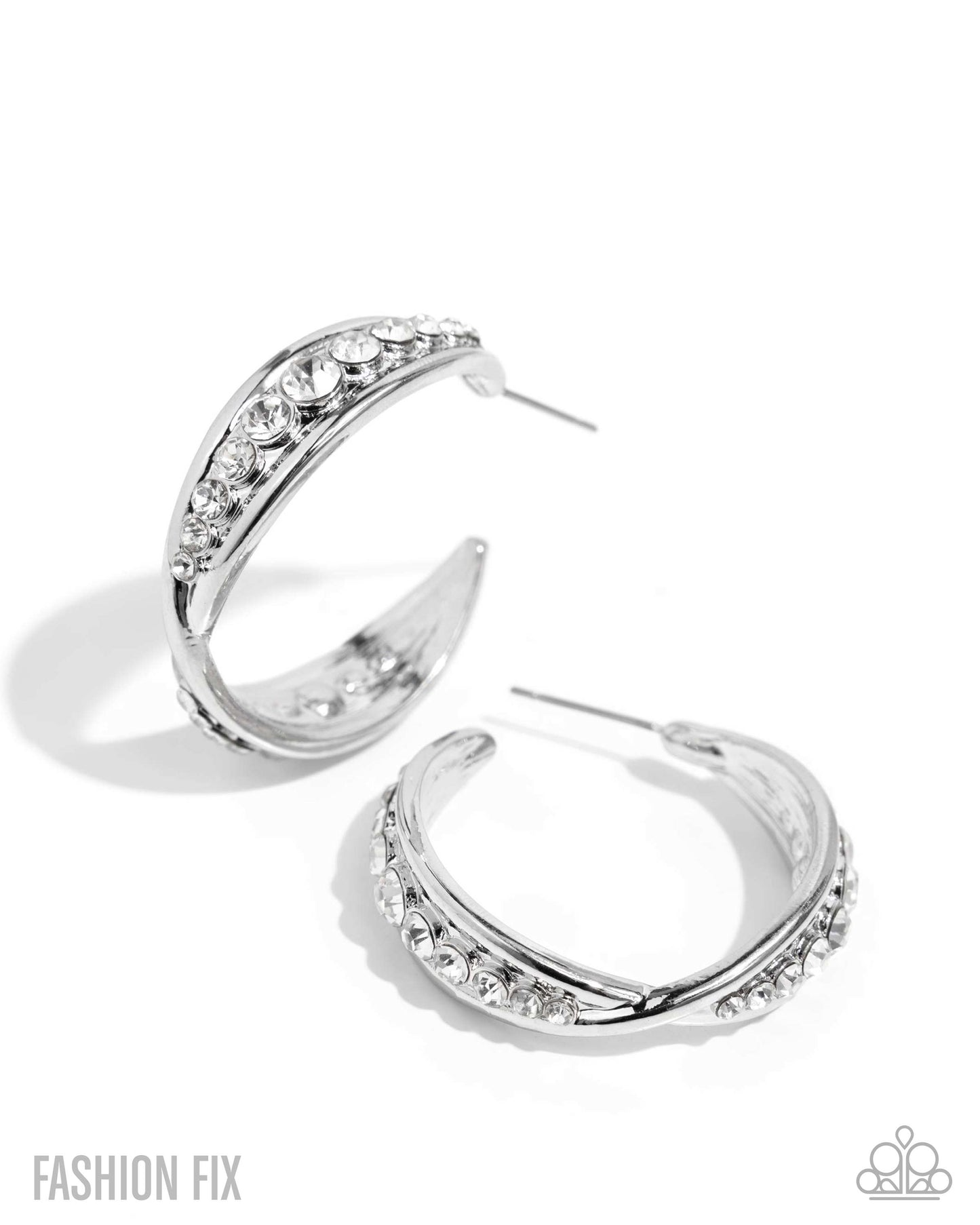Paparazzi Sweeping Sonnet - White Earrings