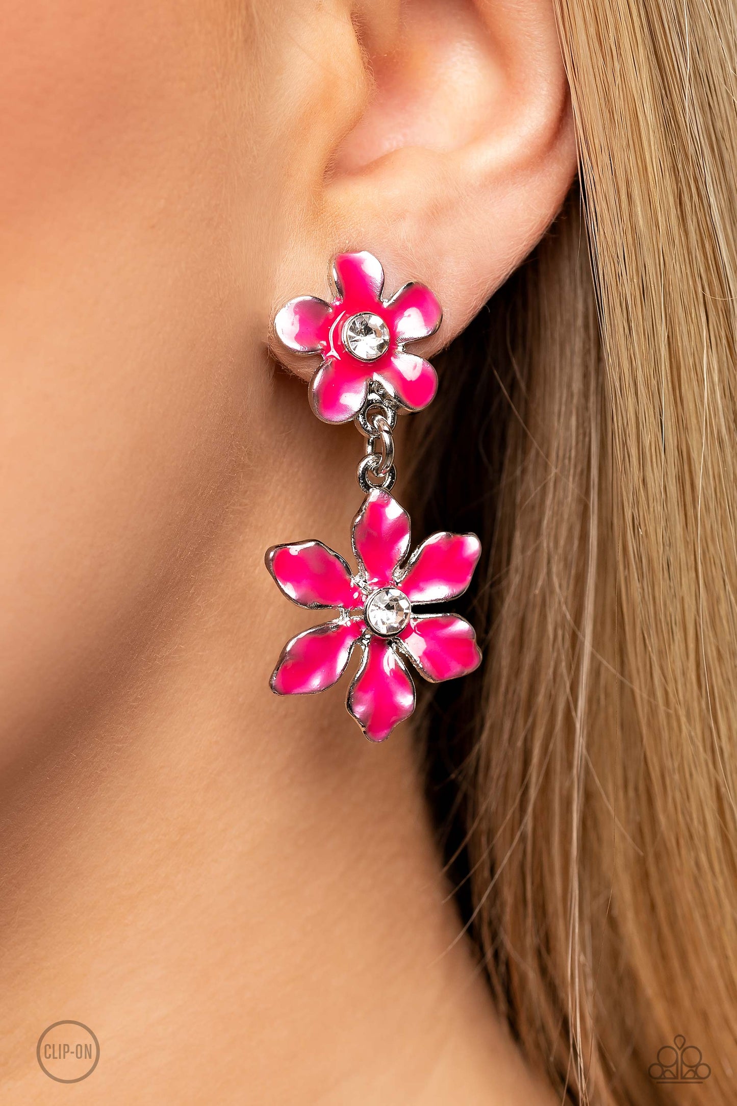 Paparazzi Transparent Talent - Pink Earrings - Clip-On