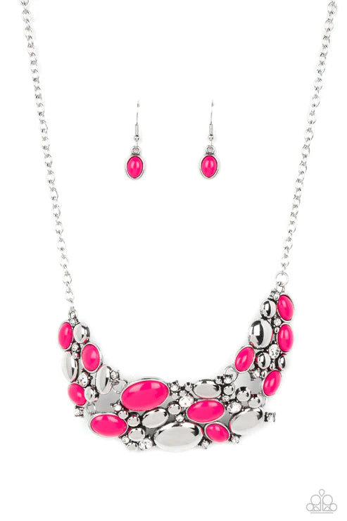 Paparazzi Contemporary Calamity - Pink Necklace