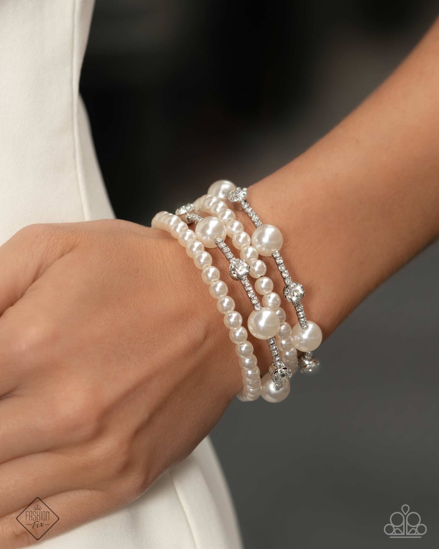Paparazzi Adorably Amiable - White Bracelet