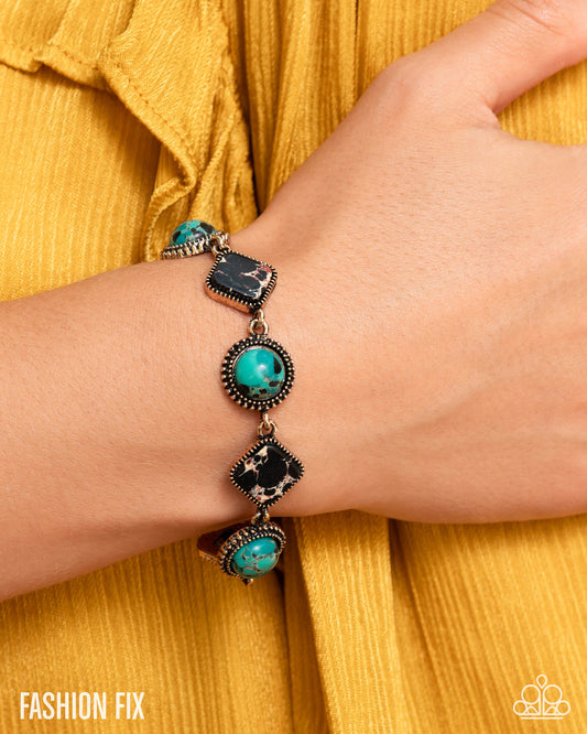 Paparazzi Free-Spirited Feat - Green Bracelet