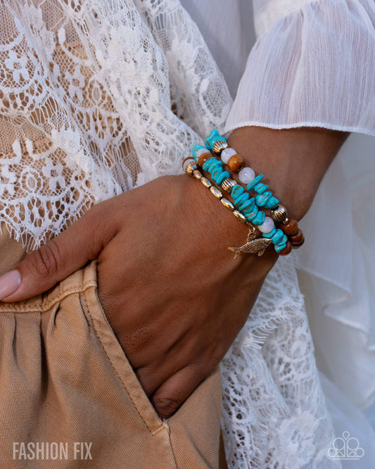 Paparazzi Spirited Sequence - Gold Bracelet