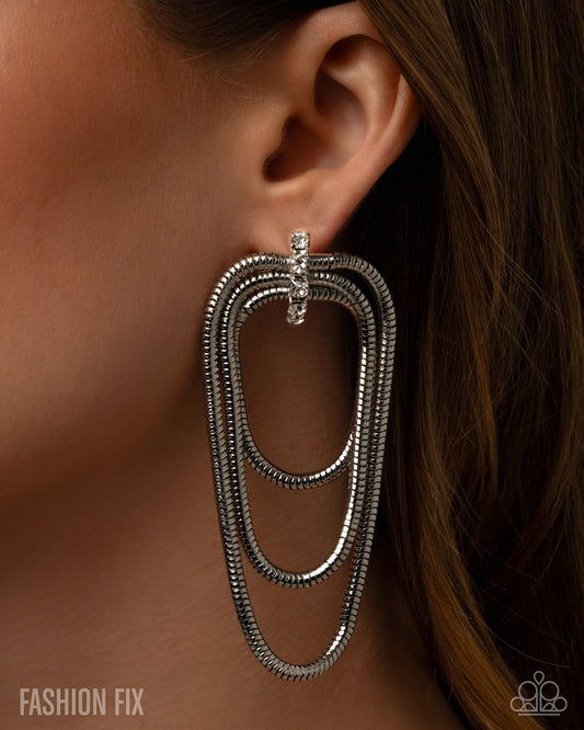 Paparazzi Industrial Charm - White Earrings