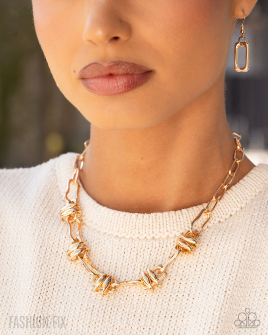 Paparazzi Powerful Personality - Gold Necklace