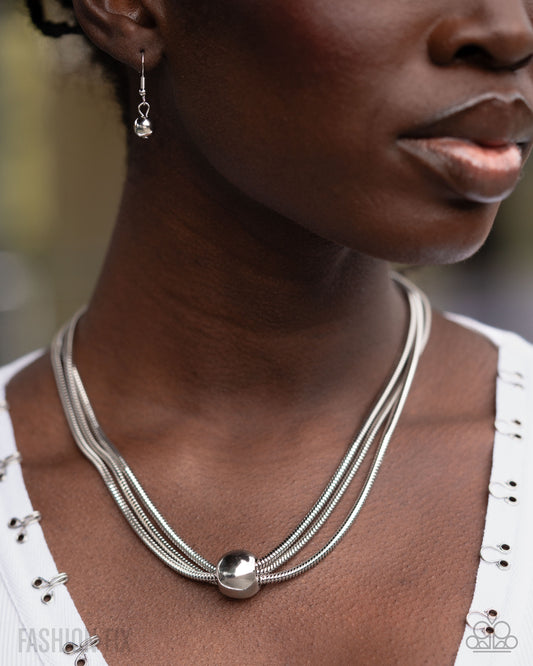 Paparazzi Sleek Study - Silver Necklace