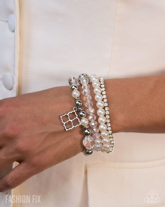 Paparazzi Pastoral Pizzazz - White Bracelets
