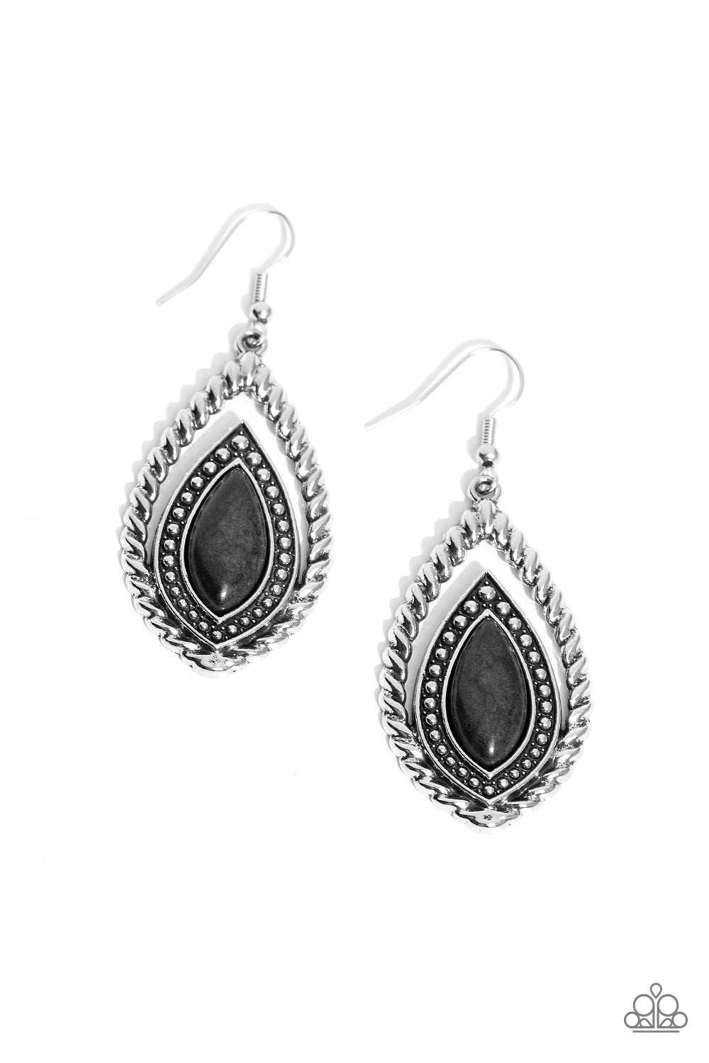 Paparazzi Twisted Trailblazer - Black Earrings