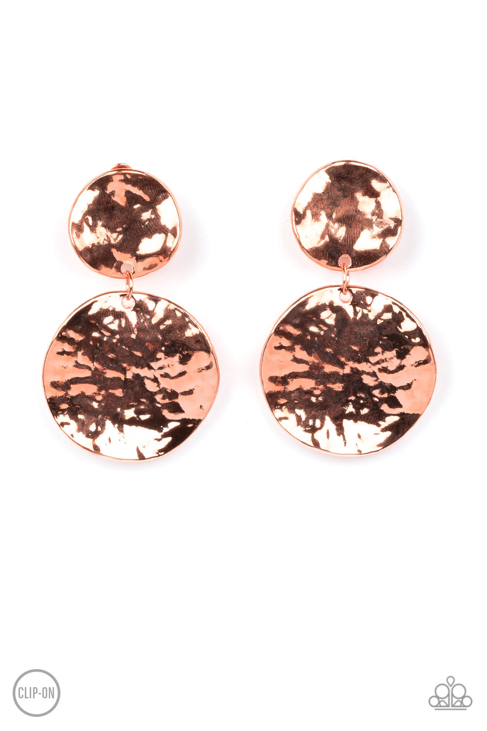 Paparazzi Rush Hour - Copper Earrings-Clip On