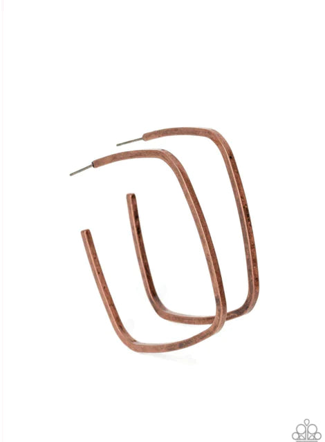 Paparazzi Major Flex - Copper Earrings