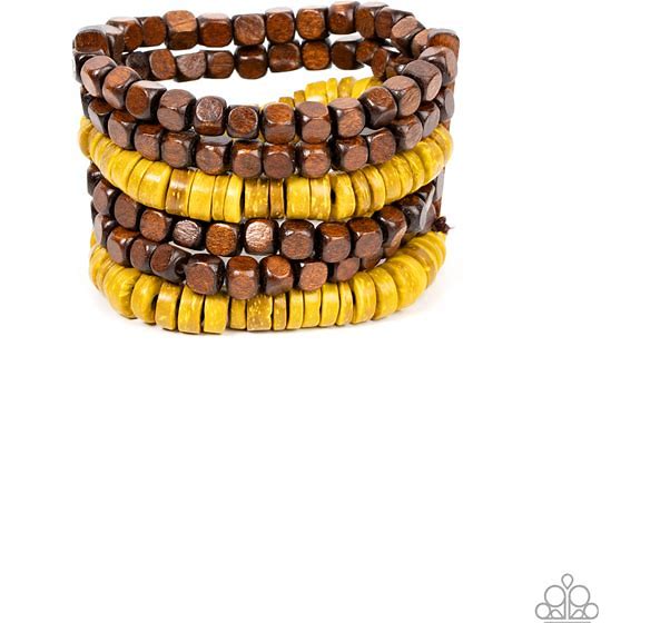 Paparazzi FIJI FIESTA - YELLOW Bracelet