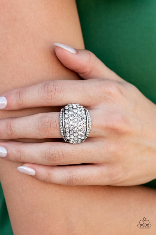 Running OFF SPARKLE - White Paparazzi Ring
