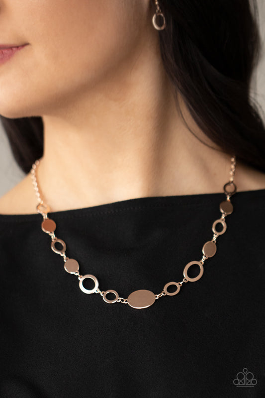 Paparazzi Working OVAL-time - Rose Gold Necklace