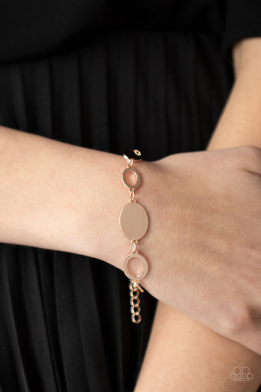 Paparazzi OVAL and Out - Rose Gold Bracelet