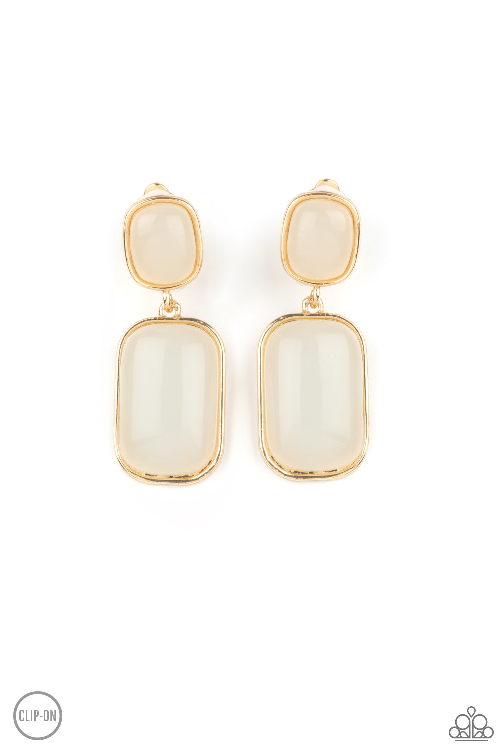 Paparazzi Meet Me At The Plaza - Gold Earrings-Clip-On