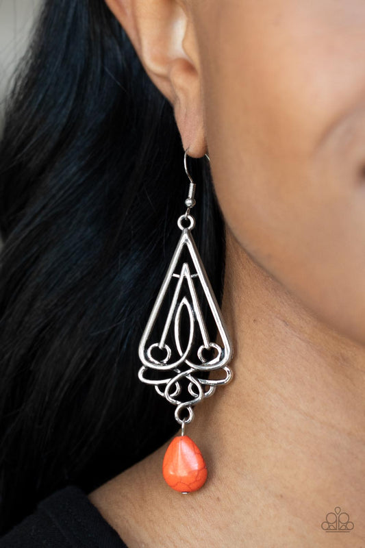 Paparazzi Transcendent Trendsetter - Orange Earrings