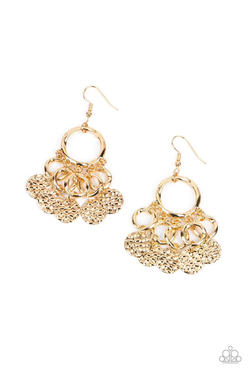 Paparazzi Partners in CHIME - Gold Earrings