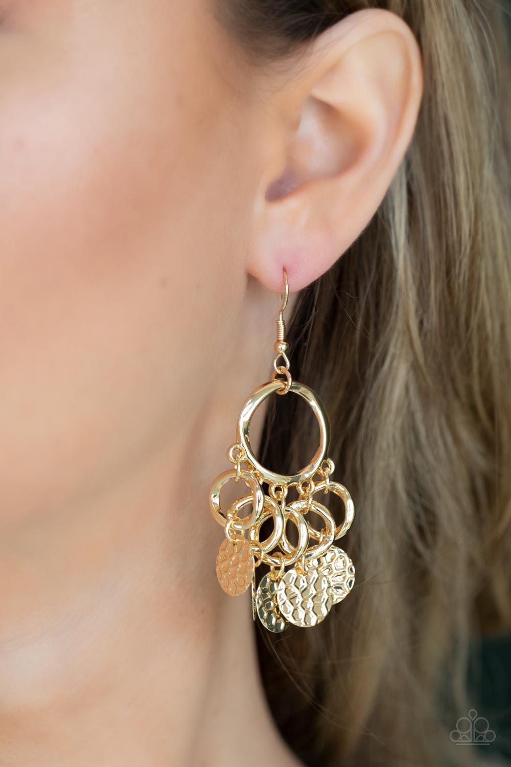 Paparazzi Partners in CHIME - Gold Earrings