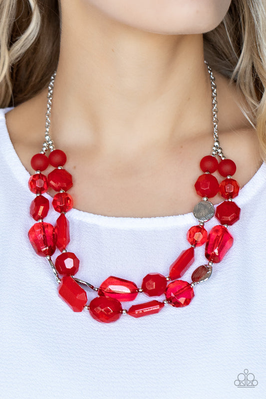 Oceanic Opulence - Red Paparazzi Necklace