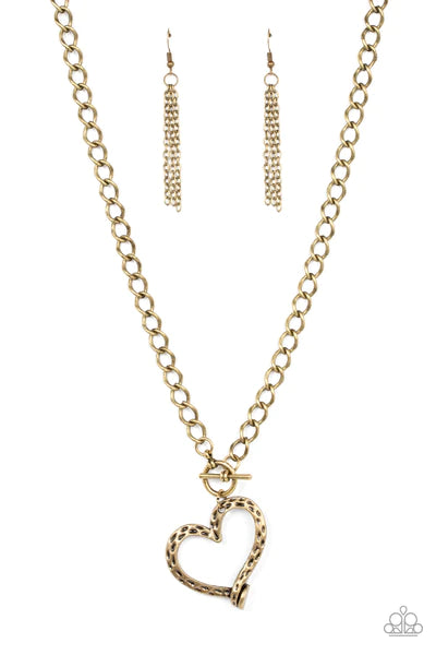 Reimagined Romance - Brass Paparazzi Necklace