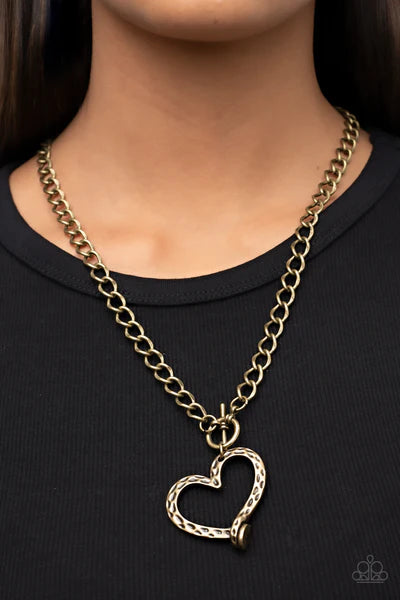 Reimagined Romance - Brass Paparazzi Necklace
